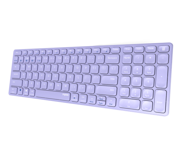 Rapoo E9700M Tastatur RF Wireless + Bluetooth Lila PC & Mac - (DEU Layout - QWERTZ)