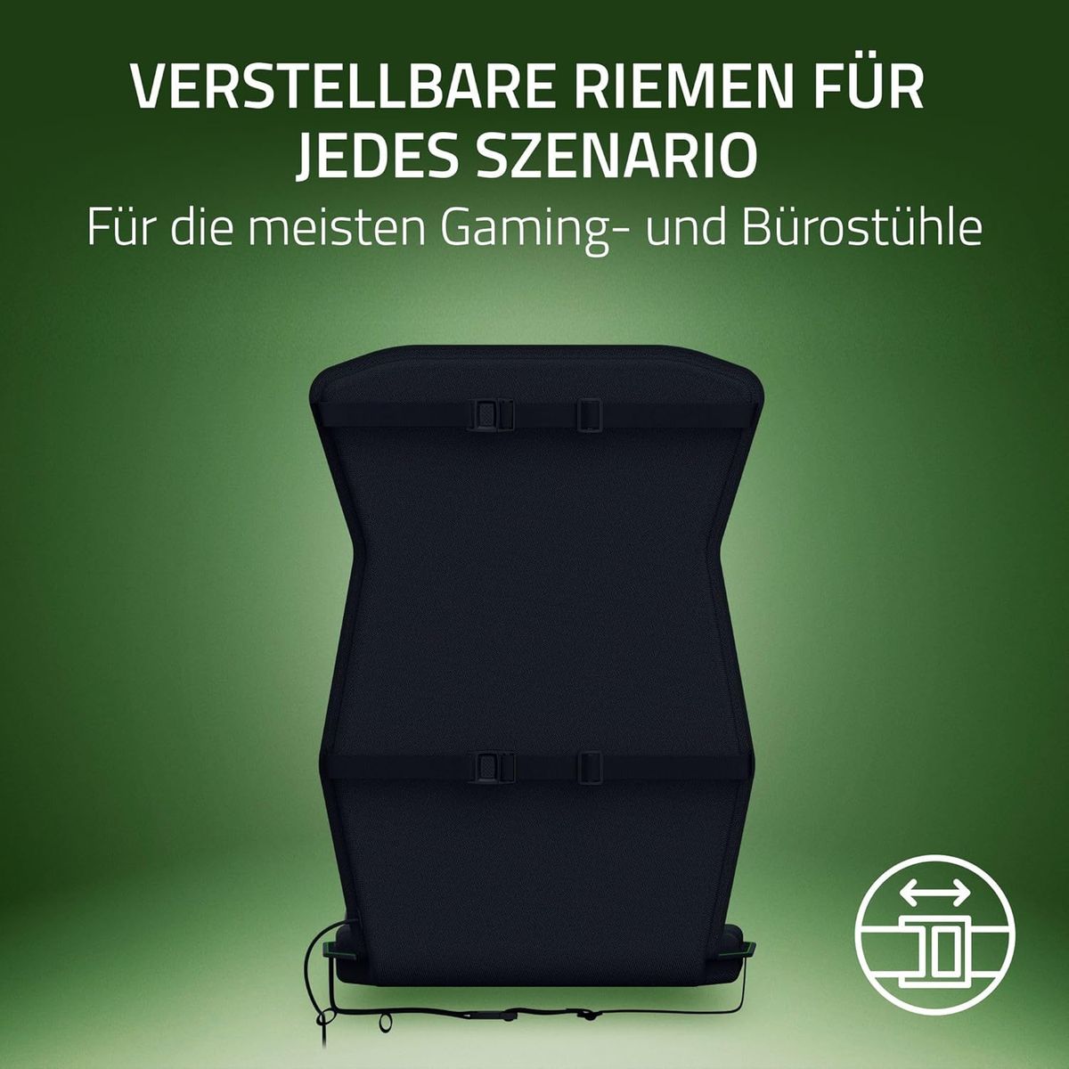 Razer Freyja - Gaming-Sitz-Kissen Auflage mit Razer Sensa HD-Haptik (HyperSpeed Wireless und Bluetooth, für Gaming- und Bürostühle, Haptik-EQ per Razer Synapse) Schwarz