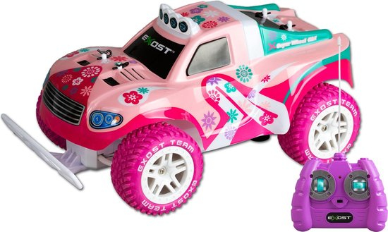 EXOST RC 20258 SUPER WHEEL TRUCK AMAZONE by Silverlit, remote control car, girly design, scale: 1:12, pink, from 5 years old