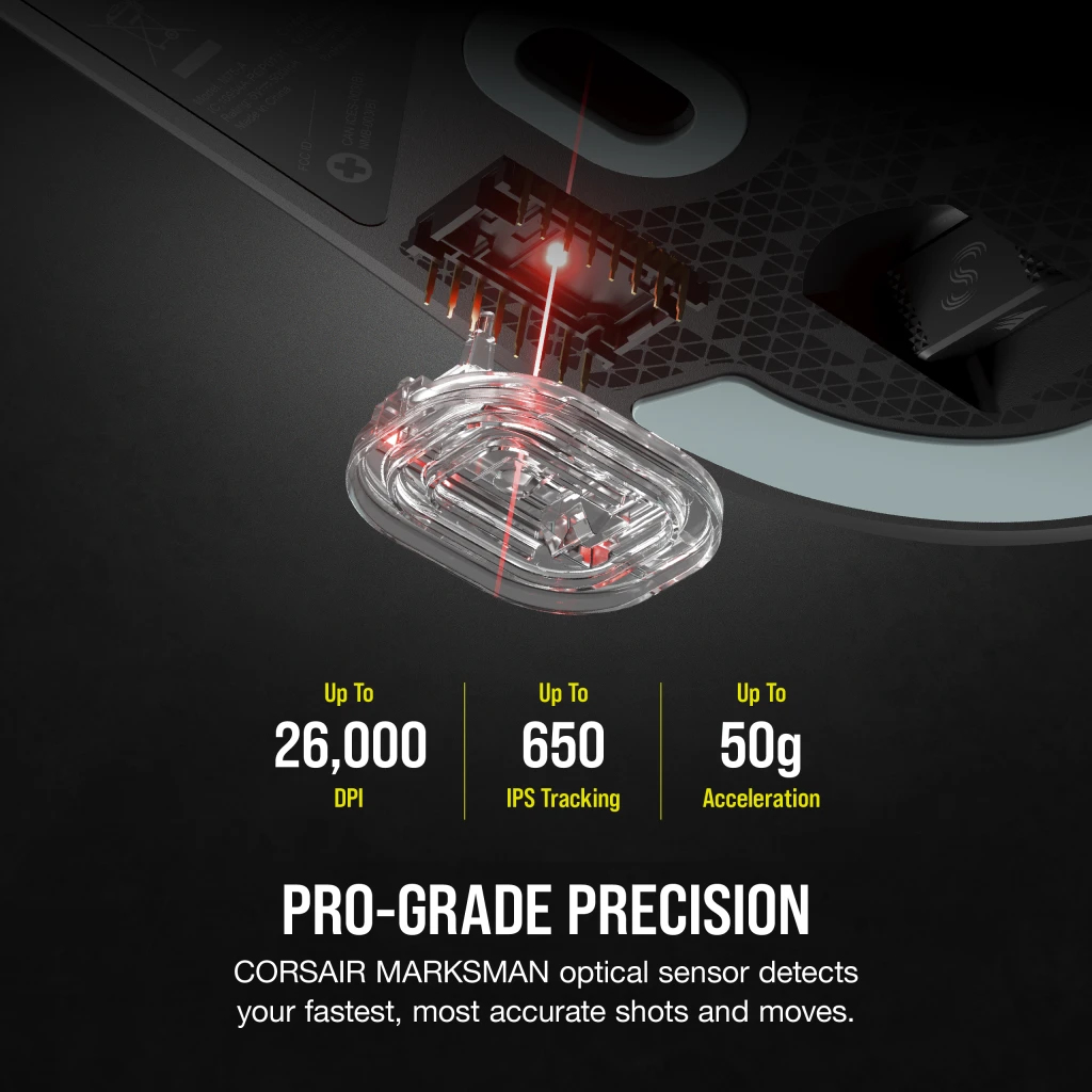 Corsair M75 Maus Gaming Beidhändig Bluetooth Optisch 26000 DPI