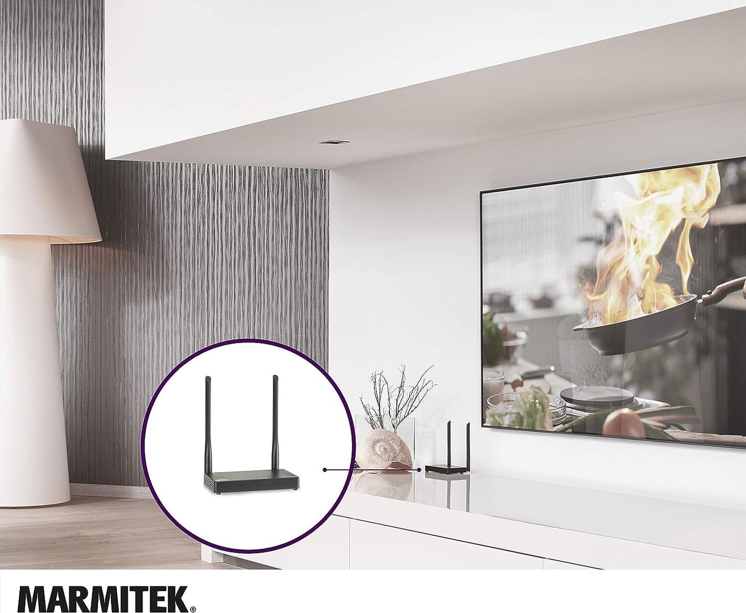 Marmitek Drathlose HDMI Extender - Marmitek TV Anywhere Wireless HD - 1080p Full HD - Flächendeckendes Bereich - Infrarot Rückgabefunktion - USB Tastatur und Maus Unterstützung Old version