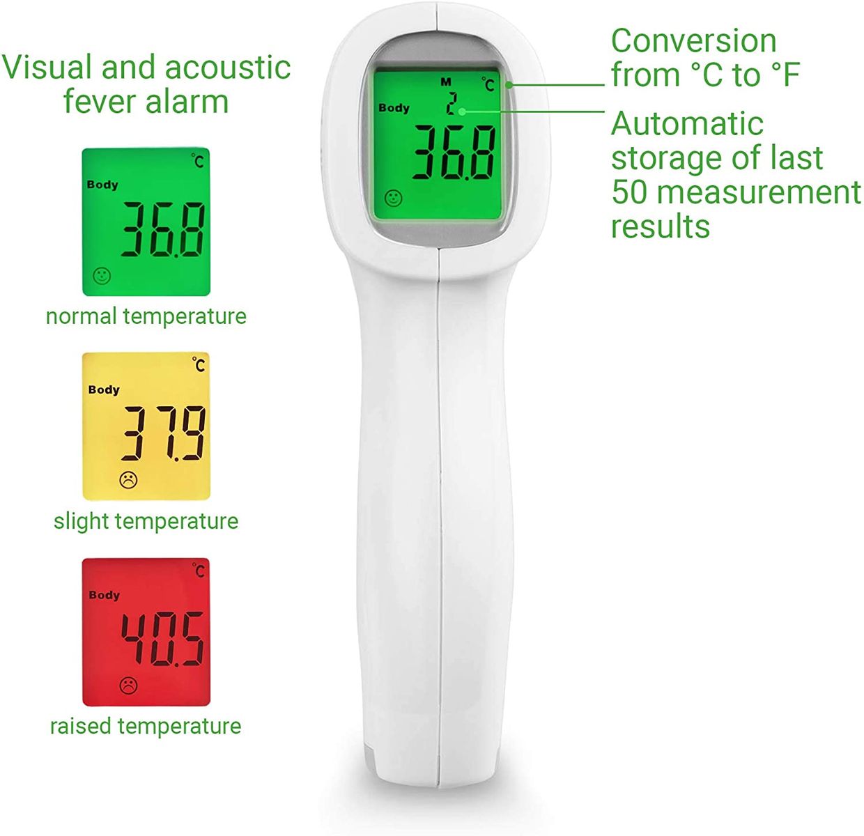 medisana TM A79 contactless infrared thermometer, clinical thermometer, non-contact forehead thermometer for adults, children and babies