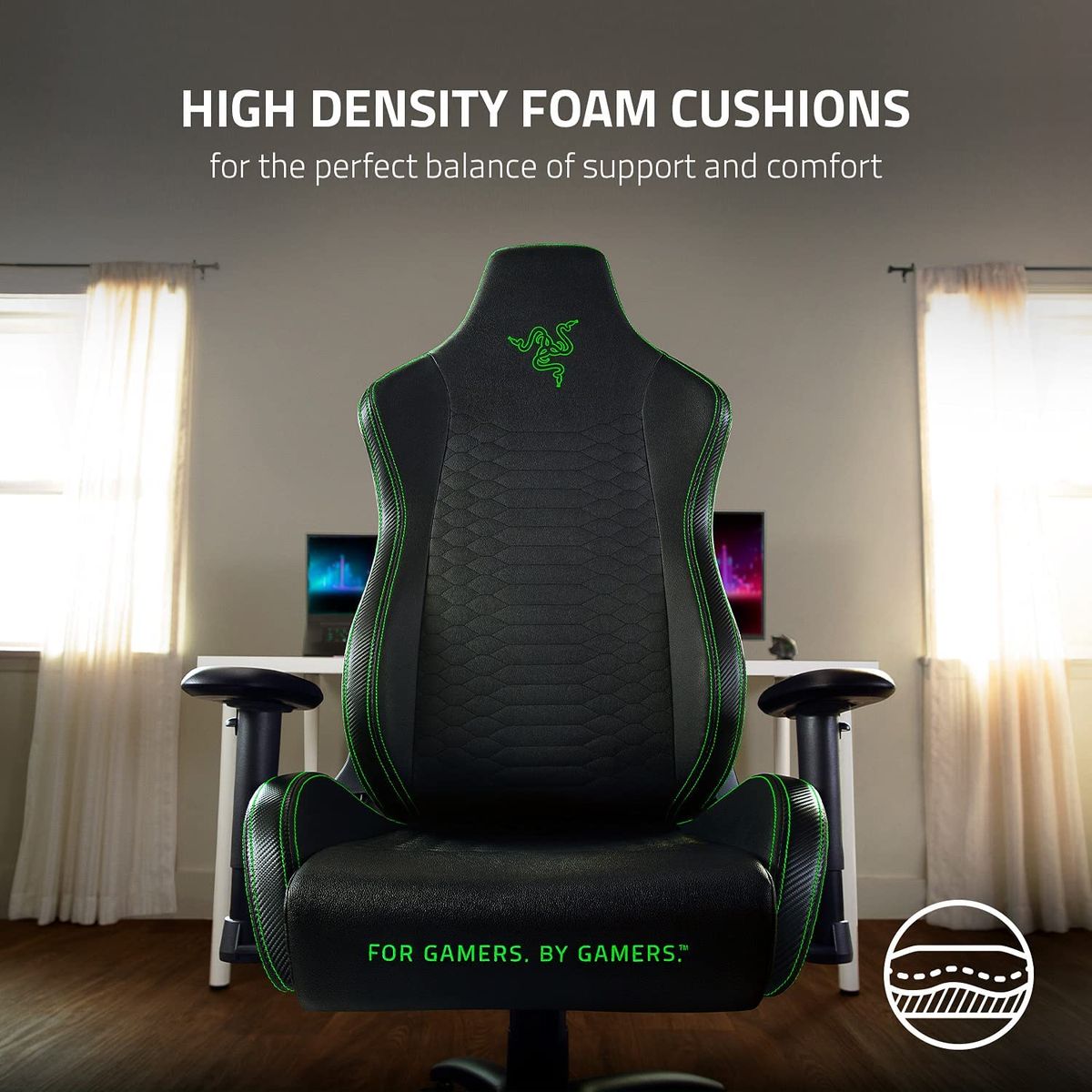 Razer Iskur X Ergonomic Gaming & Office Chair PVC < 136kg Black/Green