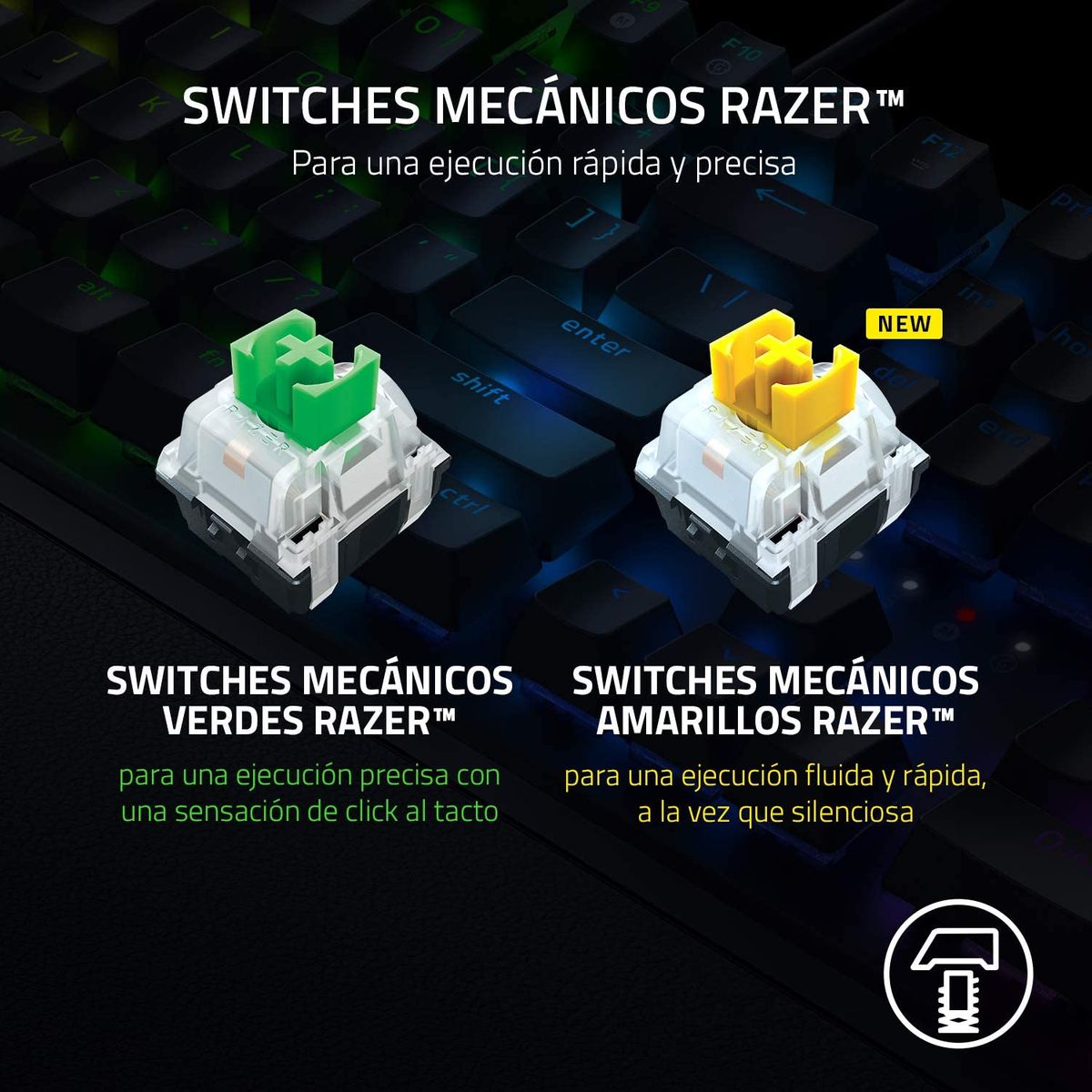 Razer BlackWidow V3 Gaming Keyboard Green Switches Chroma RGB ES-Layout