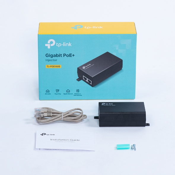 TP-Link PoE+ Injector Gigabit Ethernet 30W 100m Wandmontage Schwarz