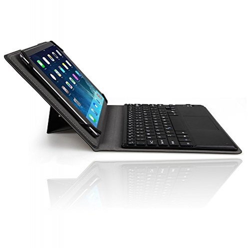 LEDELI Bluetooth Wireless Keyboard mit Schutzhülle Case Cover Tasche Hülle Etui für TrekStor für TrekStor SurfTab wintron 10.1 DE-Layout