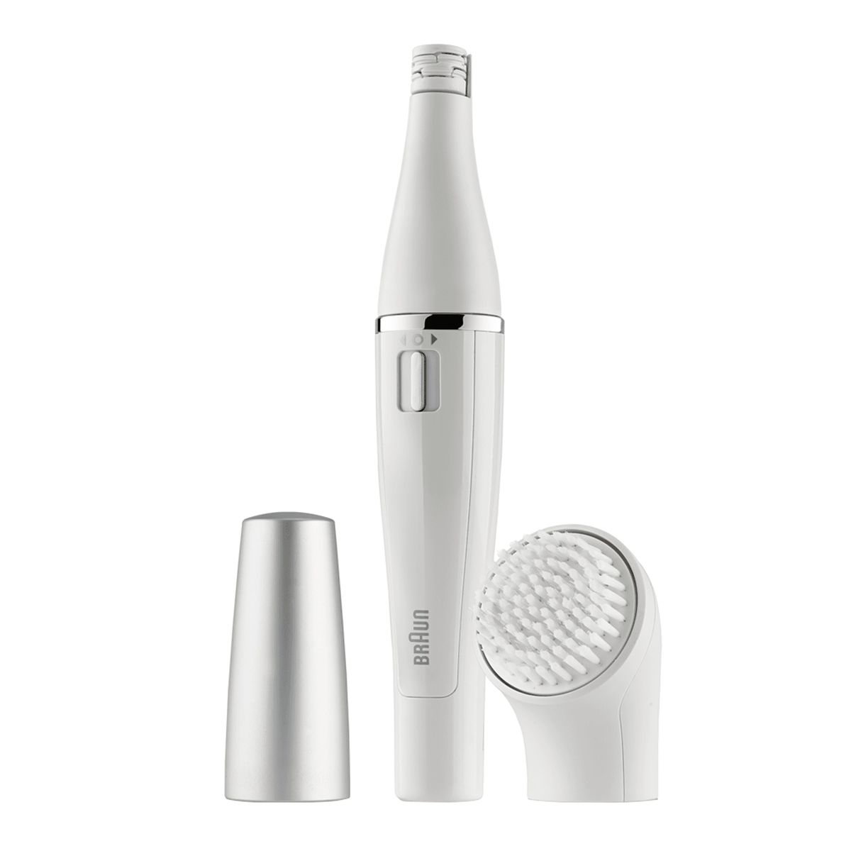 Braun FaceSpa facial epilator ladies, facial cleansing brush, hair removal and cleaning, 810, white/silver