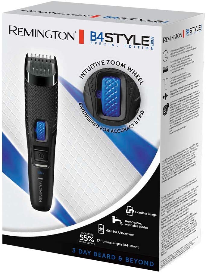 Remington beard trimmer men B4 17 length settings 0.4-18mm high quality self-sharpening stainless steel blades LED charge indicator hair clipper beard trimmer MB4001