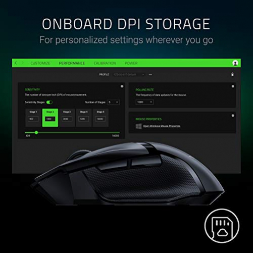 Razer Basilisk X HyperSpeed Gaming Mouse Wireless BT/RF 16.000 DPI Ergonomic