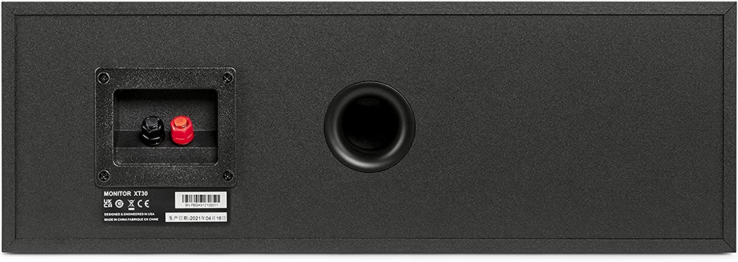 POLK AUDIO Monitor XT30 High-Resolution Center Channel Speaker, Hi-Res Certified Performance, Dolby Atmos Certified & DTS:X Compatible, Black