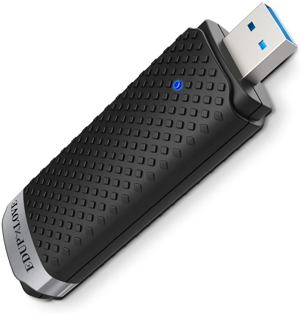 EDUP LOVE WLAN USB 3.0 Stick 1300 Mbit/s WiFi Wireless Network Adapter with (Built-in Antenna and USB 3.0 Cable) DualBand 867 Mbit/s (5 GHz), 400 Mbit/s (2.4 GHz) 802.11 AC WLAN Receiver