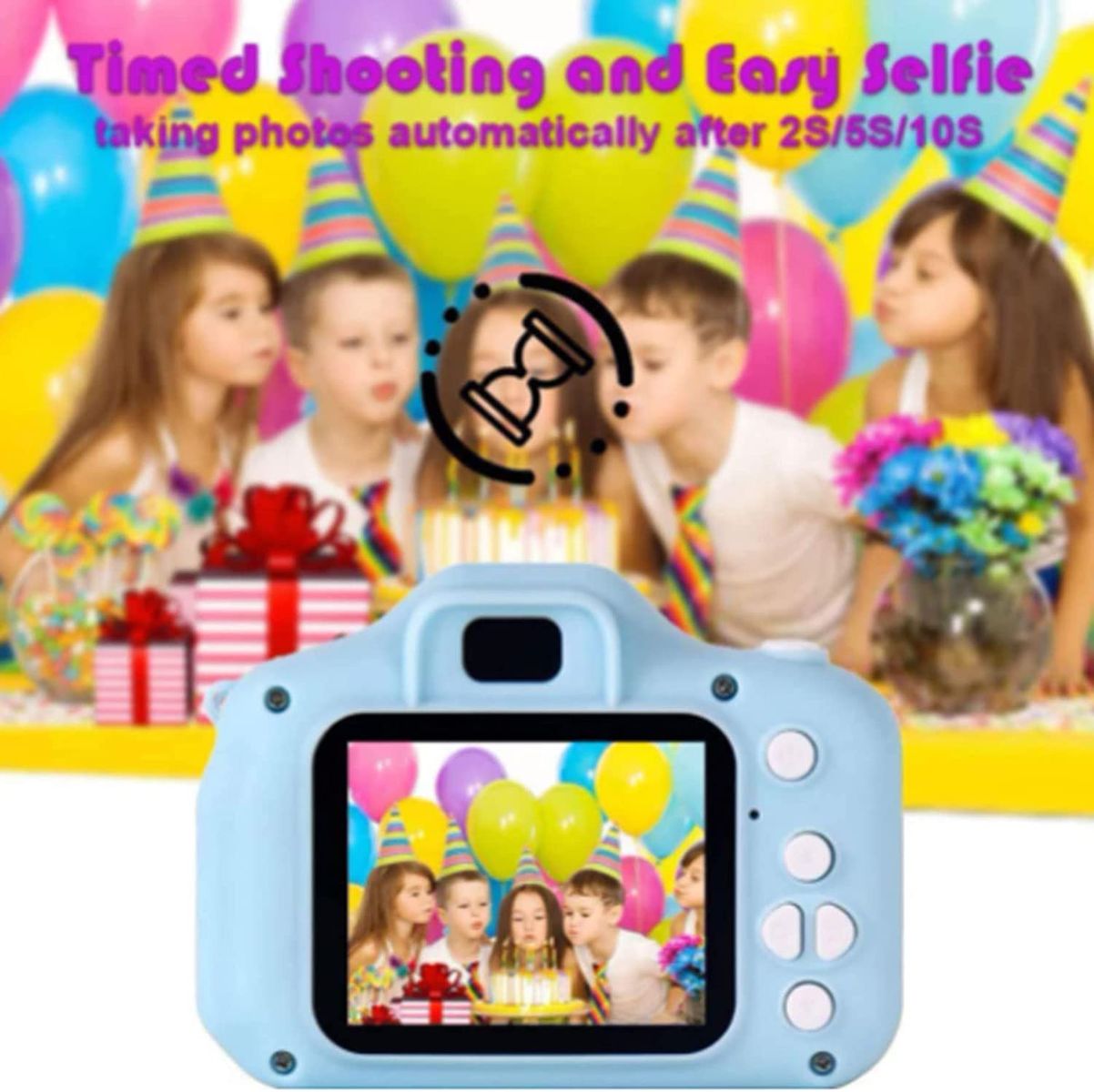 Kinder Kamera, 2,0 Zoll HD-Bildschirm 1080P 32 GB Digital Fotokamera Selfie und Videokamera, Geburtstagsgeschenkspielzeug für Jungen und Mädchen von 3 bis 12 Jahren（Mit Kartenleser ）