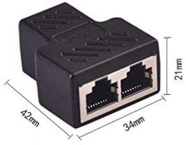 Oxsubor RJ45 Splitter Connectors Adapter 1 to 2 Ethernet Coupler Double Socket HUB Interface Contact Modular Plug Connect