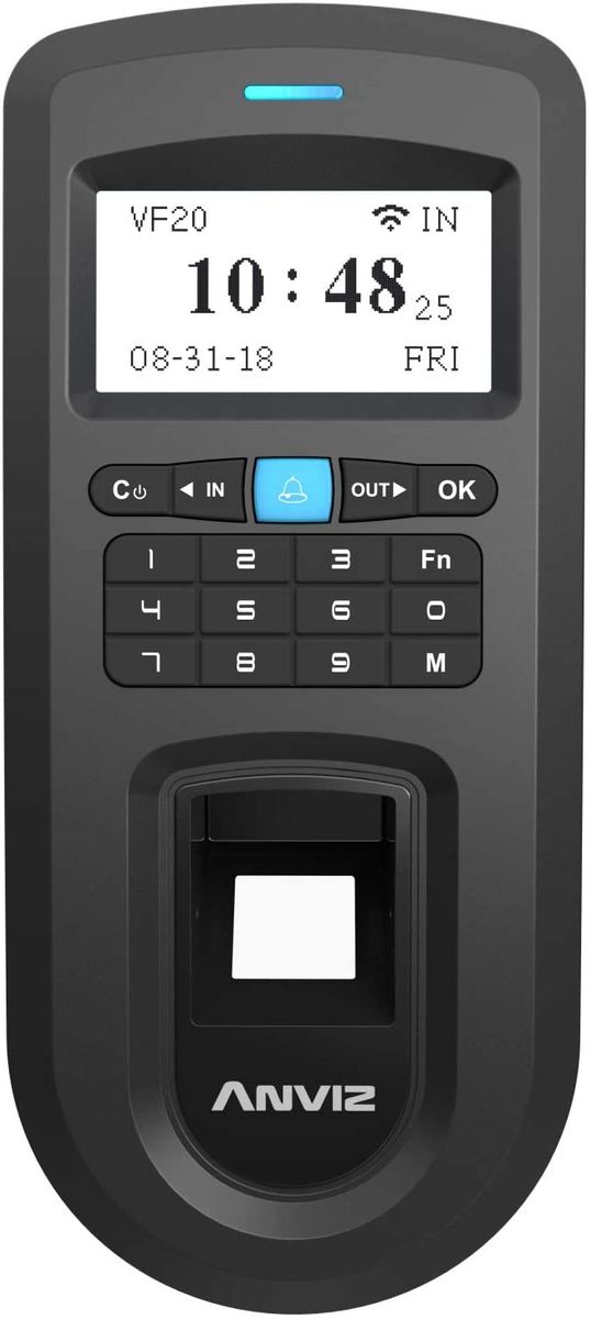 ANVIZ VF20: Biometric access control and PIN code, TCP/IP and Wi-Fi connection