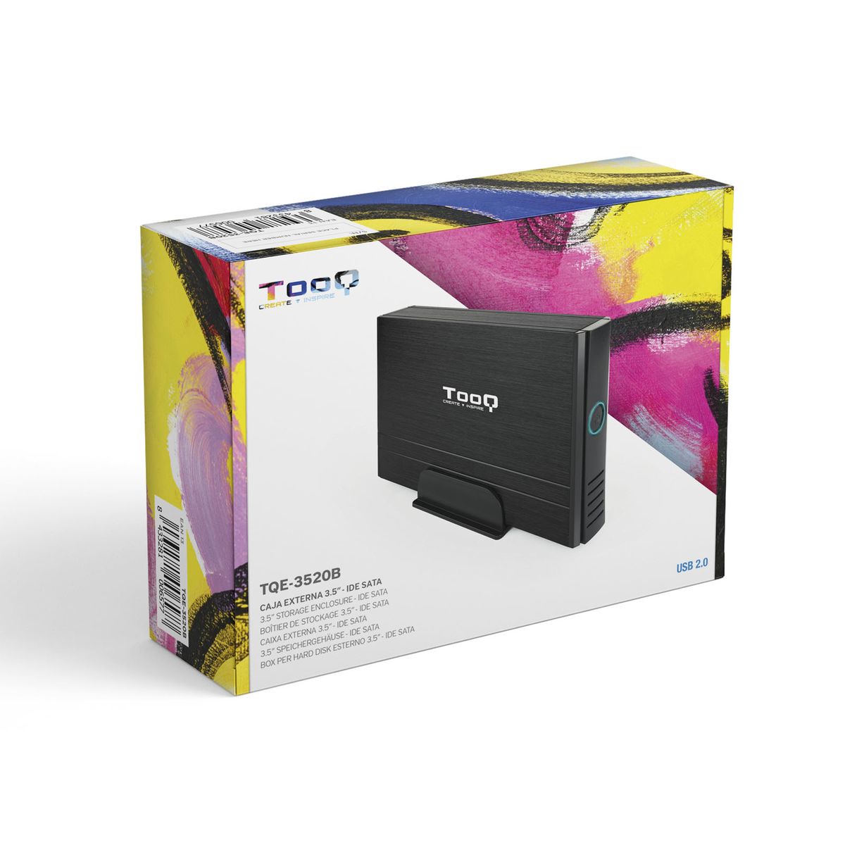 TooQ TQE-3520B Speicherlaufwerksgehäuse HDD-Gehäuse Schwarz 3.5"