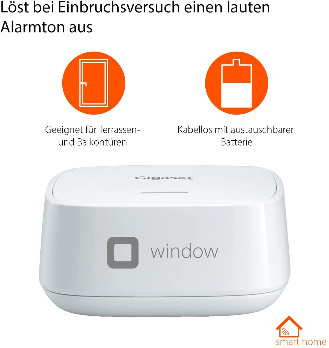 Gigaset Window ONE X Sensor - Smart Home Erweiterung - Sensor zur Überwachung von Fenstern - erkennt den Fensterstatus - für Balkontüren - richtig lüften - Home Connect Plus - Base erforderlich, weiß