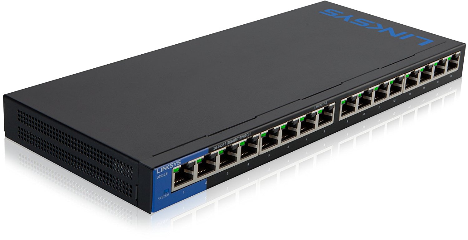 Linksys LGS116-EU Business 16 Port Desktop Gigabit Unmanaged Netzwerk Switch