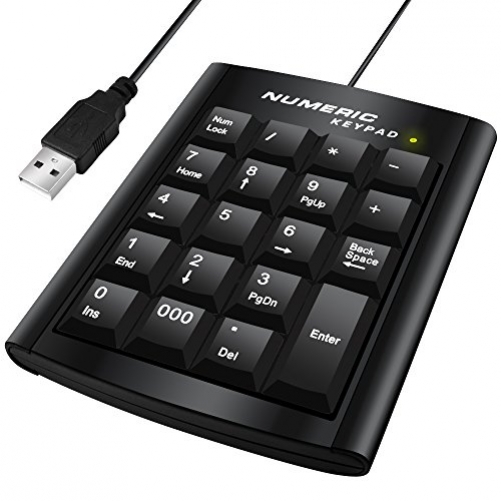 Dland Numeric Keypad Ergonomic USB 19 Tasten numerische Ziffernblock Anzahl externer Tastatur-Pad für Windows Desktop PC Laptop