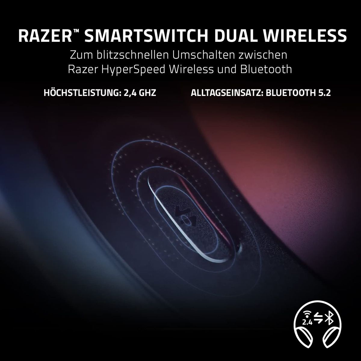 Razer Barracuda Gaming & Mobile Headset Dual Wireless Virtual 7.1 Surround-Sound Multi-Plattform Black