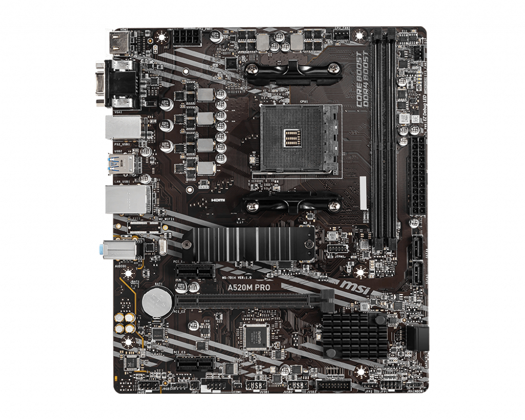 MSI A520M PRO Motherboard AMD A520 Socket AM4 micro ATX