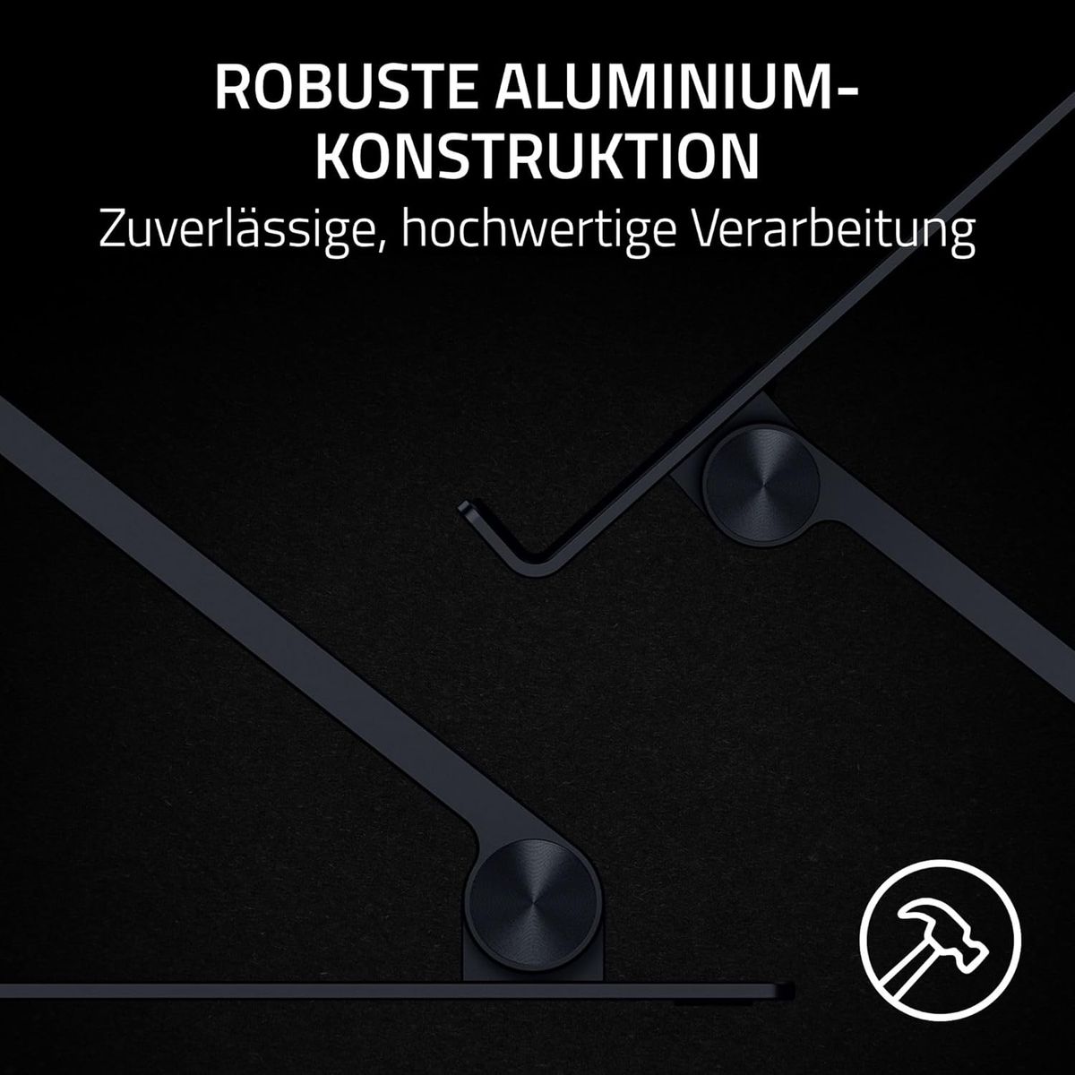 Razer Adjustable Laptop Stand - Ergonomischer höhenverstellbarer Laptop-Ständer für Laptops bis zu 18“ Zoll (höhen- und neigungsverstellbar, Robustes Aluminium, belüftetes Design) Schwarz