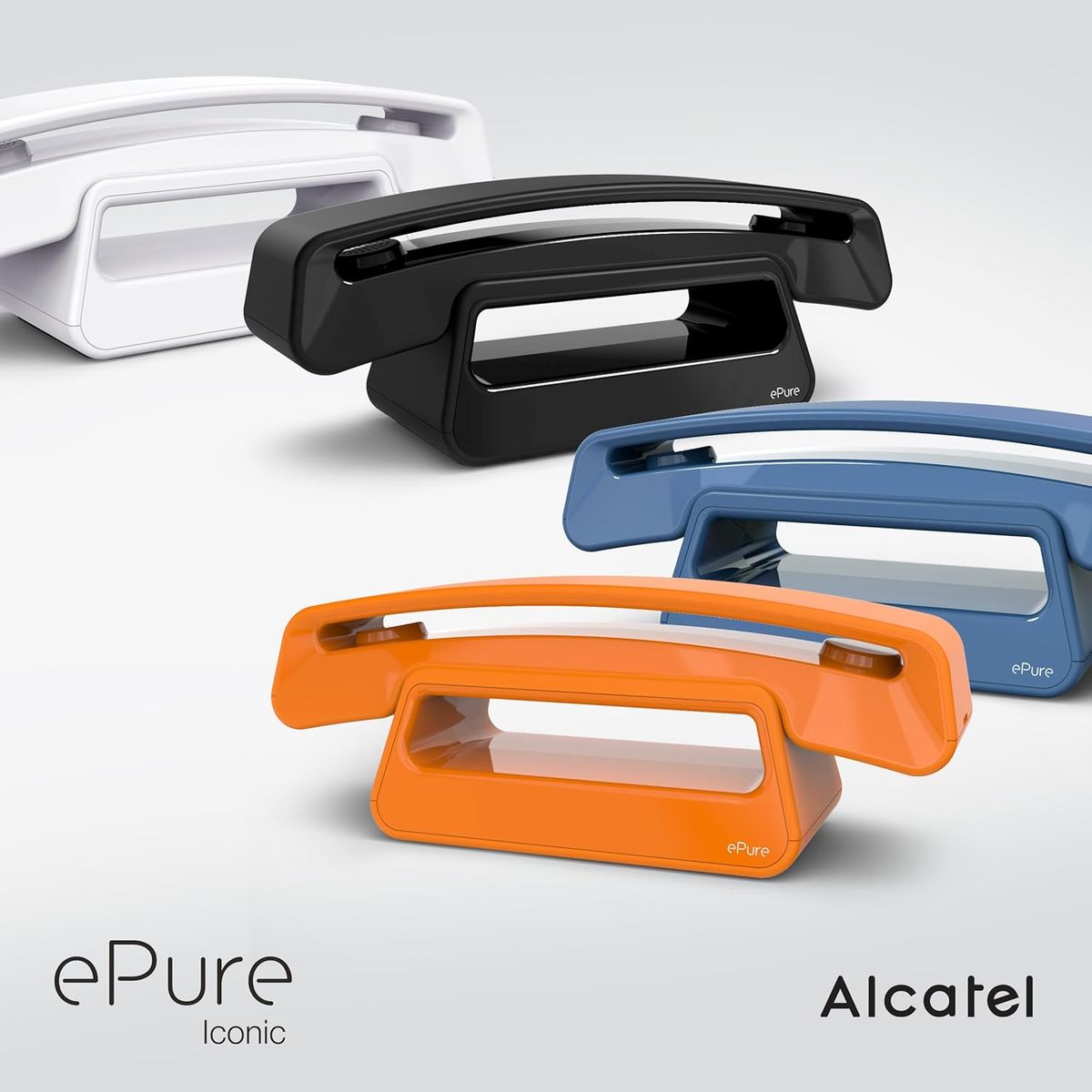 Alcatel Epure Iconic orange - Einfach zu bedienendes schnurloses DECT-Design-Telefon, mit Freisprechfunktion und Schutz vor unerwünschten Anrufen Ohne Anrufbeantworter Orange