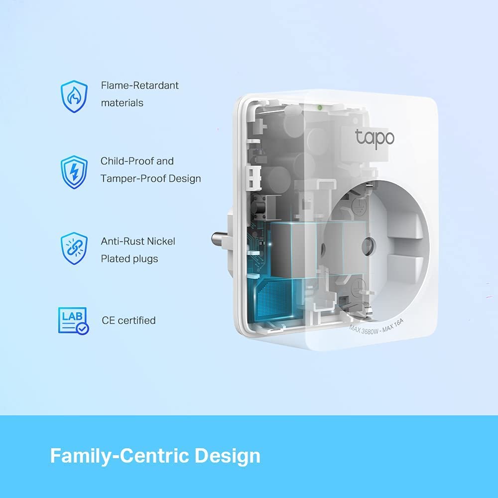 TP-Link Tapo Smart WLAN Steckdose Tapo P110 Energieverbrauchsmesser Smart Home Alexa Steckdose funktioniert mit Alexa Google Home Sprachsteuerung Fernzugriff Mini 4 Pack Mini Verbrauchsanzeige