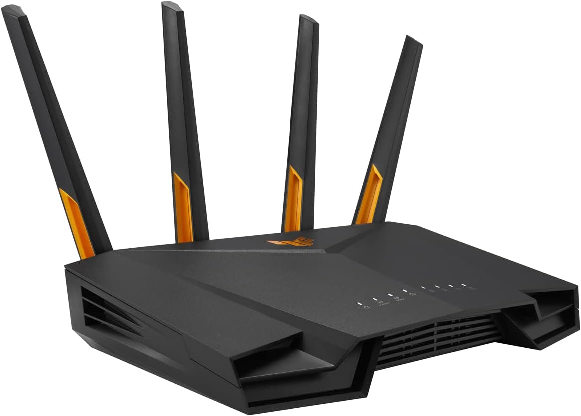 ASUS TUF Gaming AX4200 Dual Band WiFi 6 Gaming kombinierbarer Router (Tethering als 4G und 5G Router-Ersatz, WiFi 6, bis zu 4200 Mbit/s, Mobile Game Mode, 2,5Gbit/s Port, AiMesh, AiProtection Pro) TUF WiFi6 4.200 Mbit/s