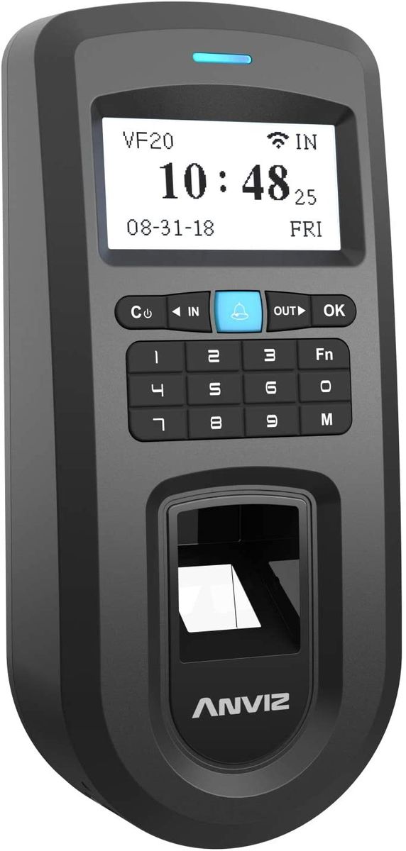 ANVIZ VF20: Biometric access control and PIN code, TCP/IP and Wi-Fi connection