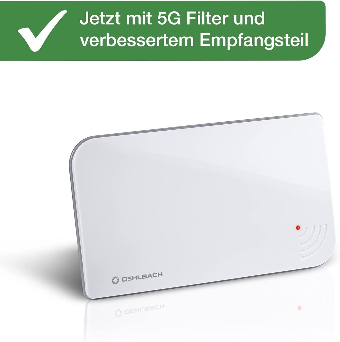 Oehlbach Scope Vision 5G DVB-T2 HD Antenne - Digitale Zimmerantenne - Aktiv DVB-T-Verstärker - Nachfolger unseres Testsiegers - Jetzt mit 5G Filter, weiß Weiß mit 5G Filter Single