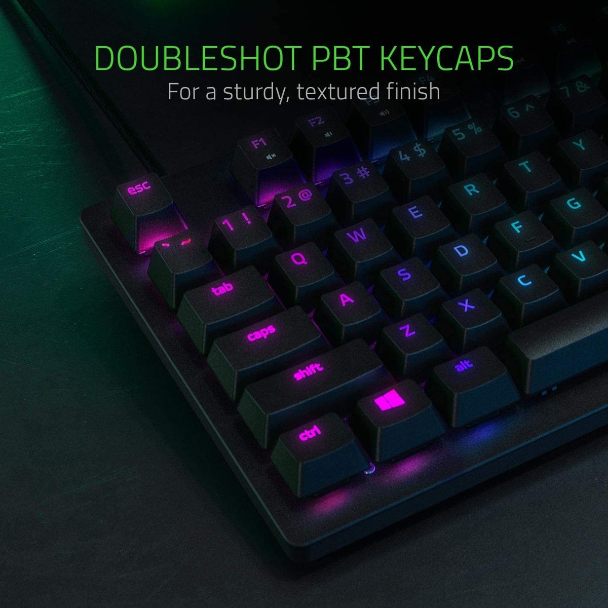 Razer Huntsman TE Gaming Keyboard Optical Red Switches TKL RGB FR-Layout