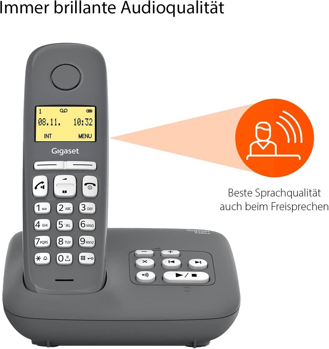 Gigaset A280A Duo 2 Schnurlose Telefone Anrufbeantworter Brillante ...