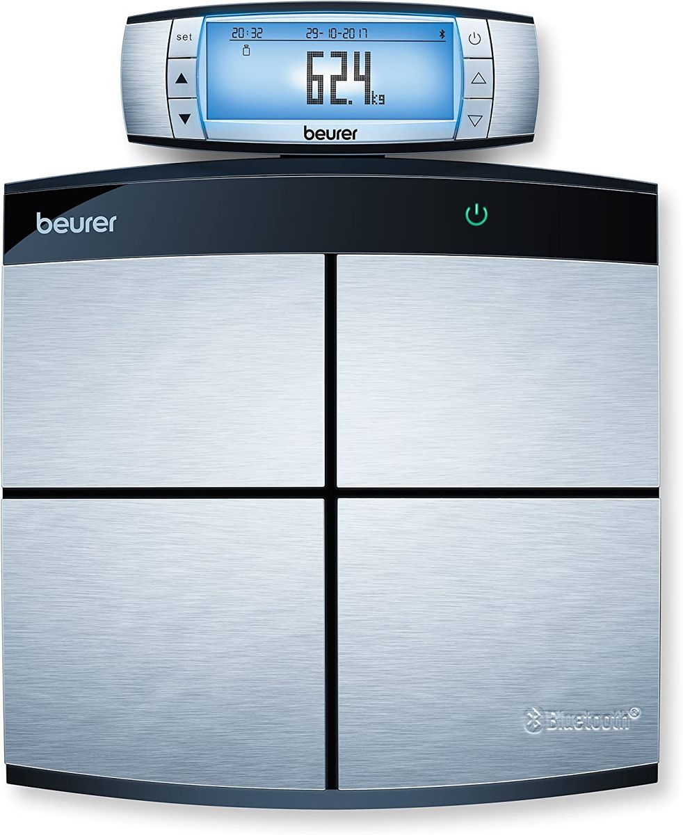 Beurer BF 105 Body Complete Diagnosewaage mit abnehmbarem XXL-Display, Ganzkörperanalyse mit separater Ober- und Unterkörpermessung, inklusive kostenloser App mit TÜV-zertifizierter Datensicherheit Abnehmbares Bedienelement