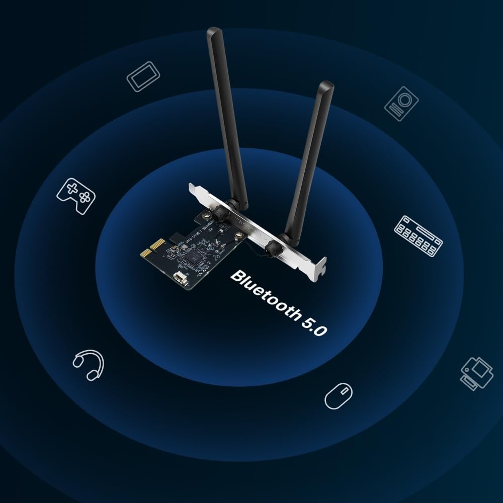 MERCUSYS MA30E WiFi Karte AC1200 Mbps Wireless Bluetooth 5.0 PCIe Netzwerkkarte, MU-MIMO größere Signalabdeckung, PCI Express Bluetooth WiFi Karte für Desktop/PC Windows 10/11(64Bit) AC1200 Dual Band PCIe WiFi Adapter, Bluetooth 5.0