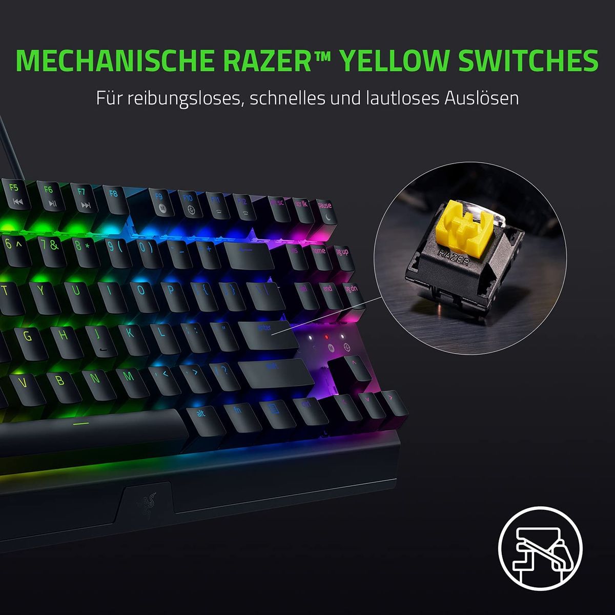 Razer BlackWidow V3 TKL Gaming Keyboard Green Switches Chroma RGB DE-Layout