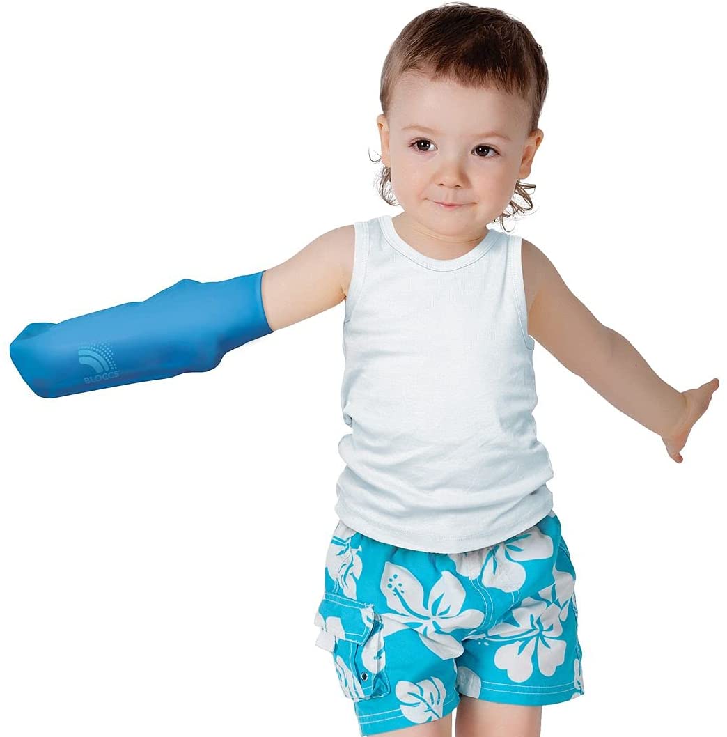 Bloccs - Short waterproof arm protector for casts - #CSA71-S - Kids (S) blue S