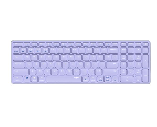 Rapoo E9700M Tastatur RF Wireless + Bluetooth Lila PC & Mac - (DEU Layout - QWERTZ)