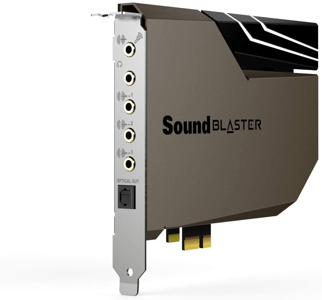 CREATIVE Sound Blaster AE-7 - Hochauflösende PCIe DAC- und Verstärker-Soundkarte mit diskretem Xamp-Kopfhörer-Doppelverstärker und Audio Control Modul (grau/schwarz)