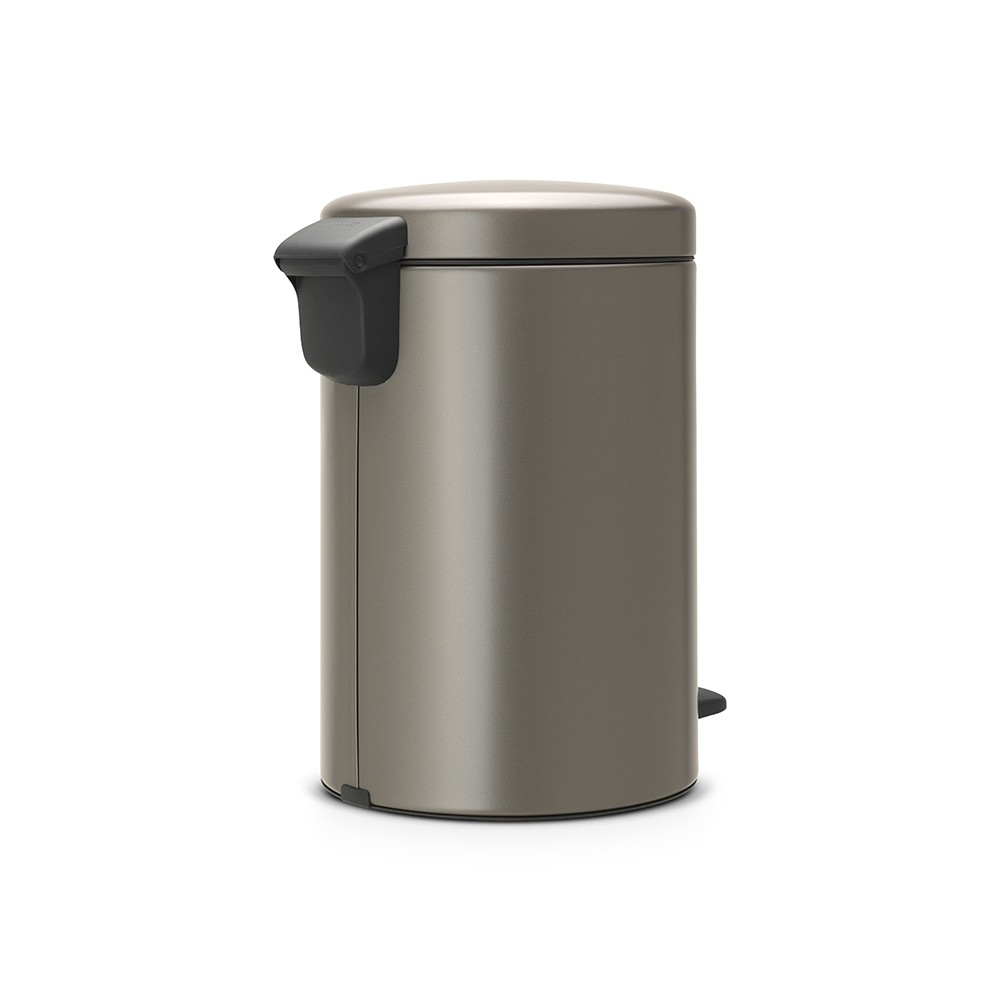 Brabantia Pedal bin with plastic inner bucket, steel, Platinum, 12Liter