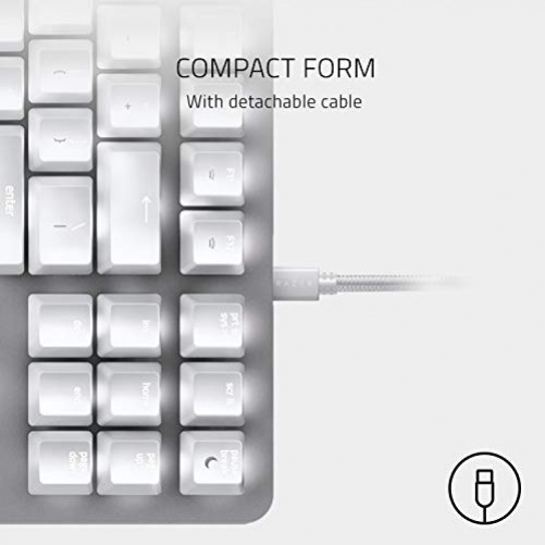 Razer BlackWidow Lite Gaming Keyboard Orange Switches TKL Mercury US-Layout ISO