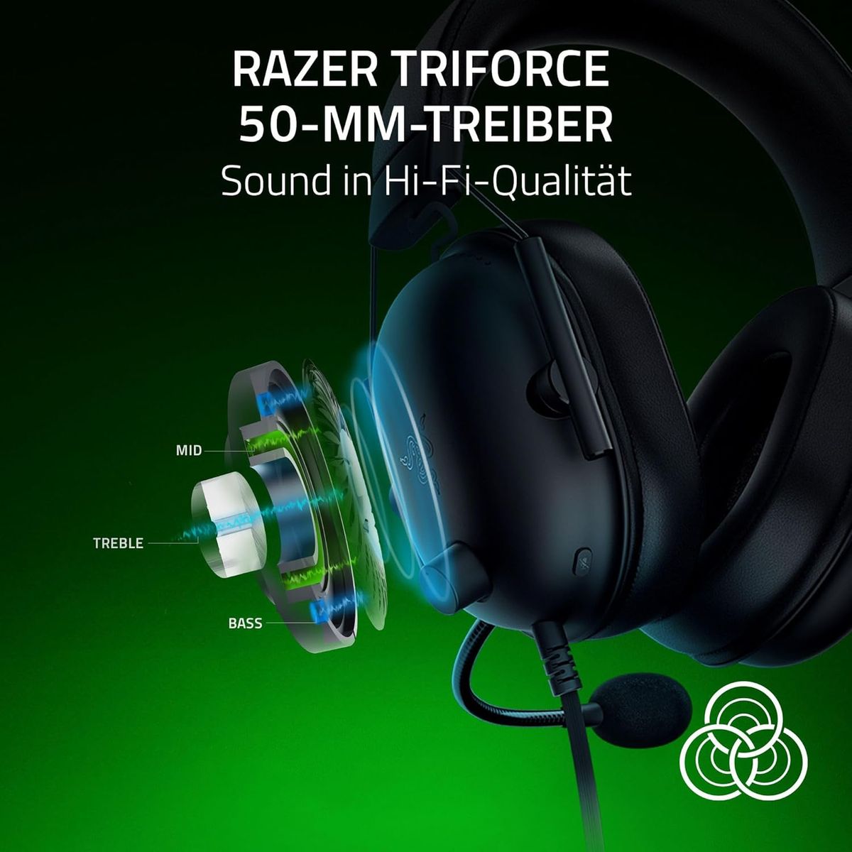 Razer Blackshark V2 X (Xbox) - Kabelgebundenes E-Sport Headset für Konsole Xbox S|X (250g, Kardioiden-Mikrofon, 50mm Treiber, Passive Geräuschunterdrückung, 3,5mm Anschluß) Schwarz