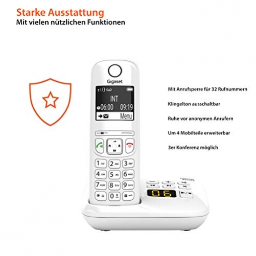 Gigaset AS690A Schnurlostelefon Anrufbeantworter DECT-Telefon Freisprechfunktion