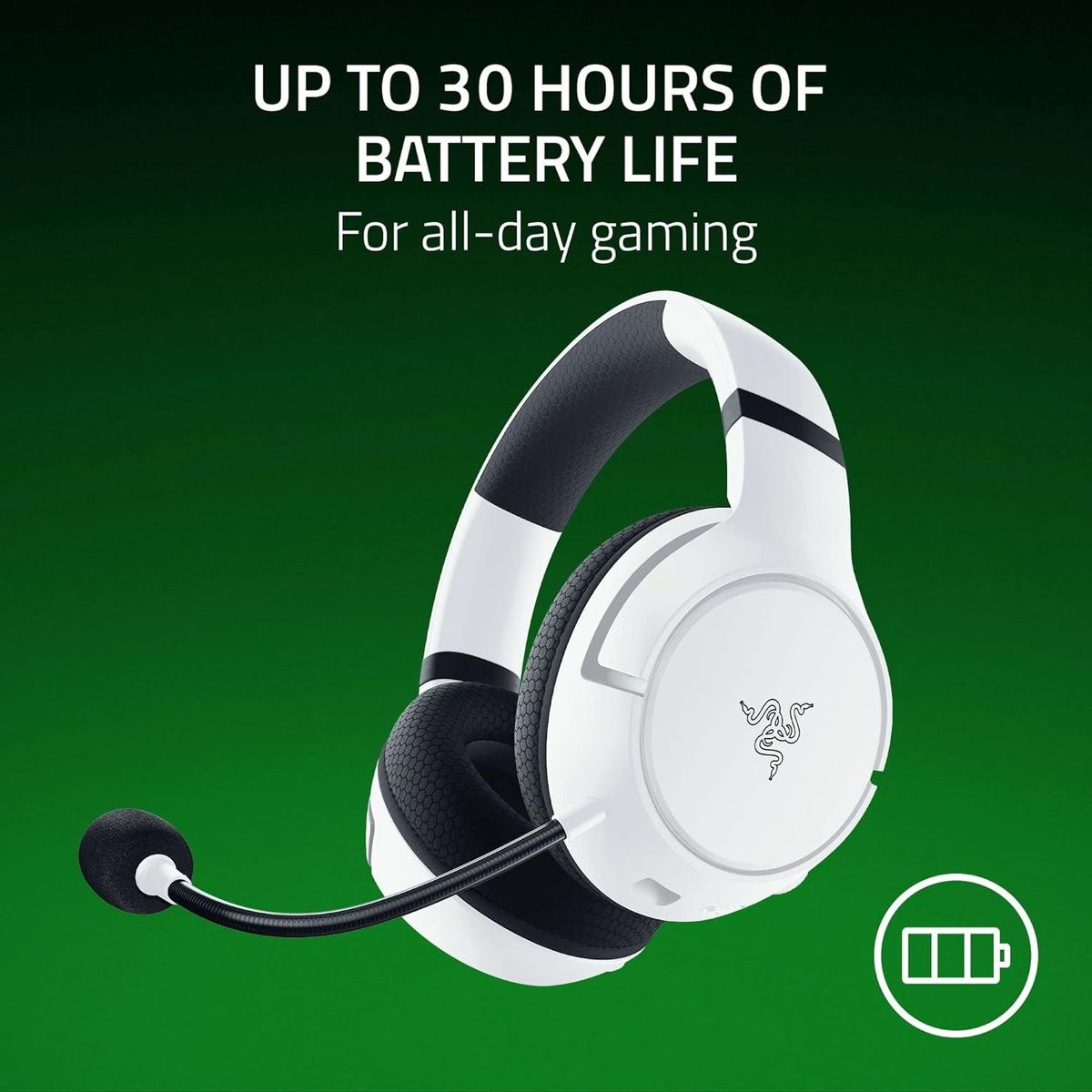 Razer Kaira HyperSpeed - Kabelloses Multiplattform-Gaming-Headset für Xbox (HyperSpeed Wireless, Triforce 50-mm-Treiber, HyperClear Kardioiden-Mik, FlowKnit Memory Foam Ohrpolster) Weiß