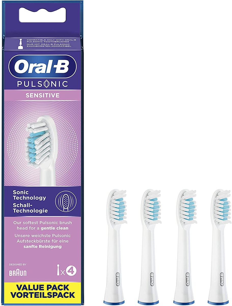 Oral-B Pulsonic Sensitive brushes for sonic toothbrushes, 4 pcs.