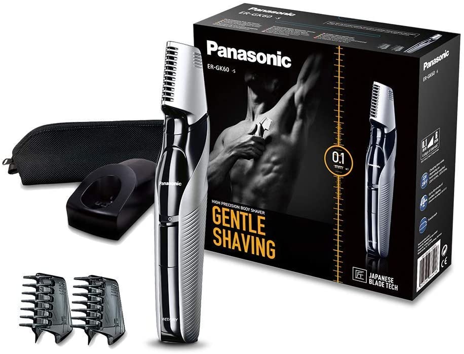 Panasonic Body-Trimmer ER-GK60 mit 3 Aufsätzen, Elektro-Rasierer für Herren, hautschonende Nass- und Trockenrasur, Haarschneider für Kopf & Körper