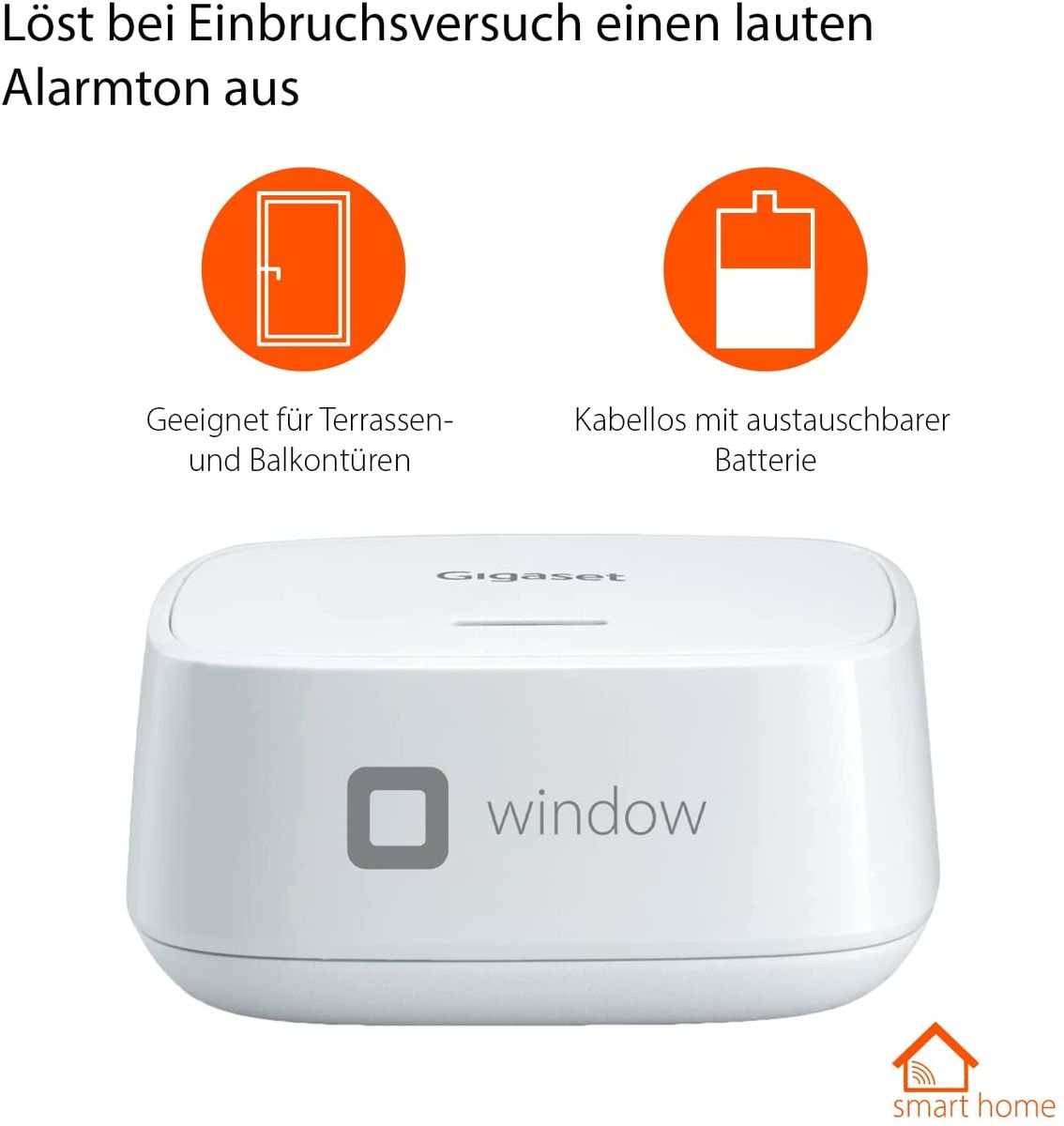 Gigaset Window ONE X Sensor - Smart Home Erweiterung - Sensor zur Überwachung von Fenstern - erkennt den Fensterstatus - für Balkontüren - richtig lüften - Home Connect Plus - Base erforderlich, weiß