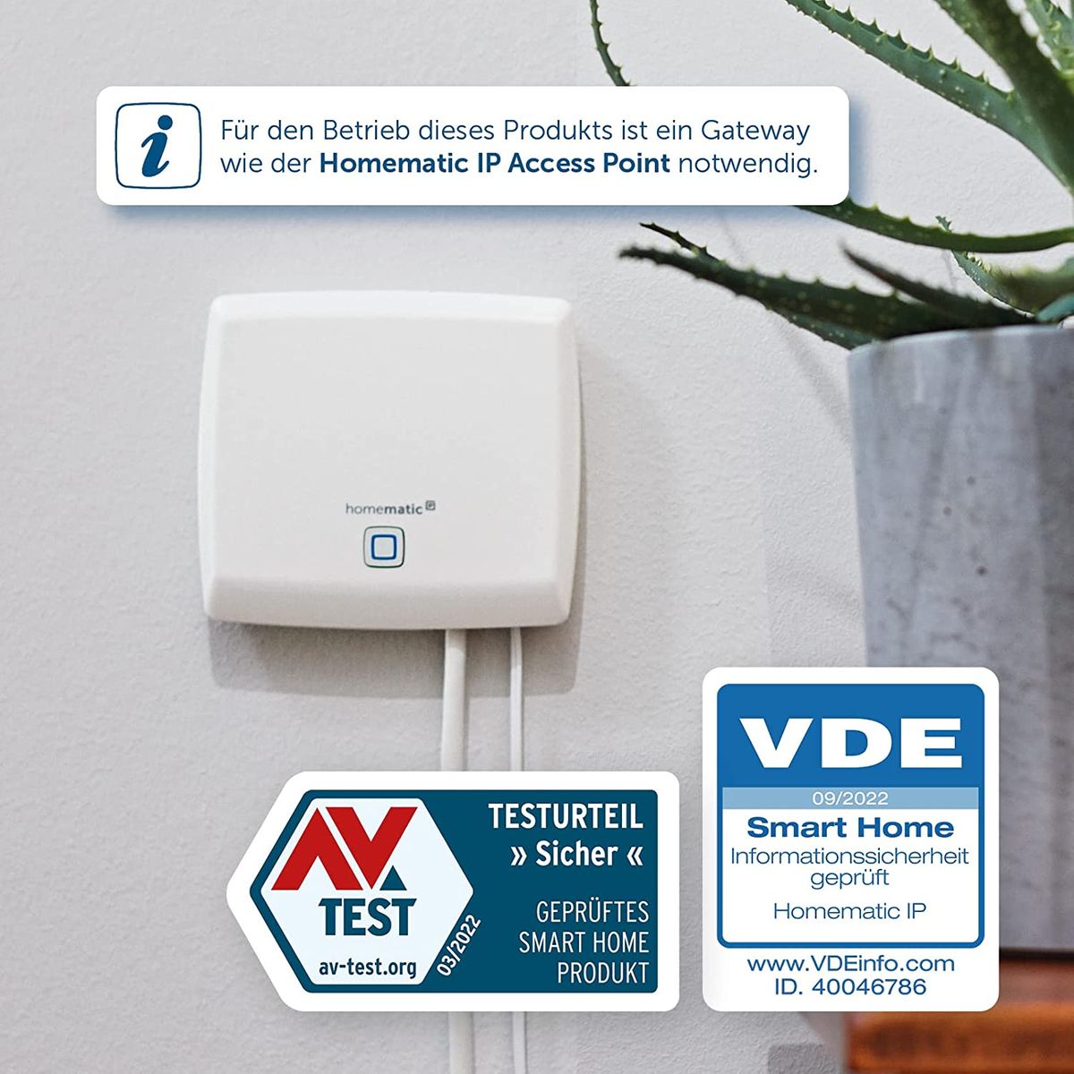 Homematic IP Smart Home Garagentortaster, smarte Garagentorsteuerung zum Nachrüsten, 150586A0