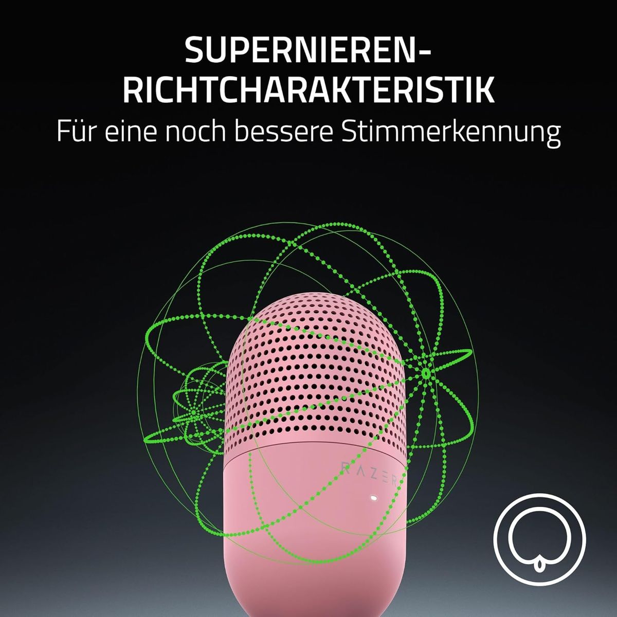 Razer Seiren V3 Mini - Ultrakompaktes USB-Mikrofon (14mm Supernieren Kondensatormikrofon, Tap-to-Mute-Sensor mit LED-Anzeige, integrierter Stoßdämpfer, Plug-and-Play Design) Quartz