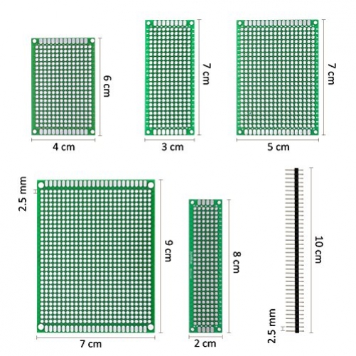 Philonext 36 Stück PCB Board doppelseitig Prototype Kit Lochrasterplatte PCB Universal Board 2x8cm, 3x7cm, 4x6cm, 5x7cm, 7x9cm für DIY Löten und Elektronisches Projek