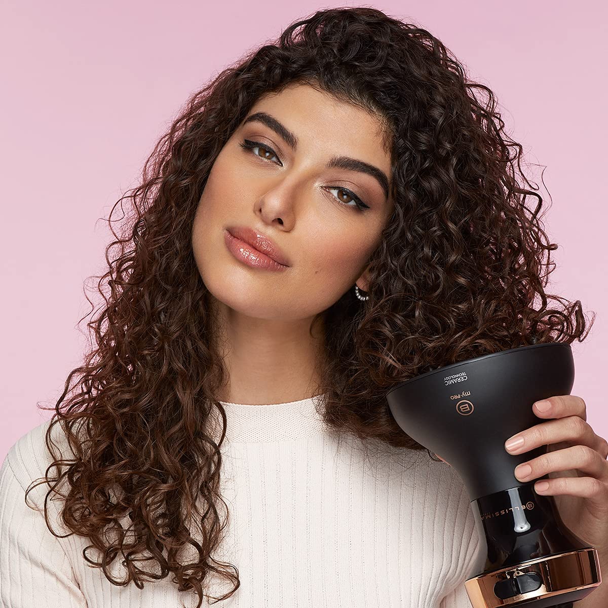 Imetec Bellissima My Pro Diffon Ceramic DF1 3000 hot air diffuser for curly hair ceramic technology 700 W 2 air/temperature combinations without frizz effect.